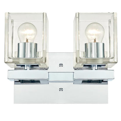 Nyle Two-Light Indoor Wall Fixture: Chrome Finish