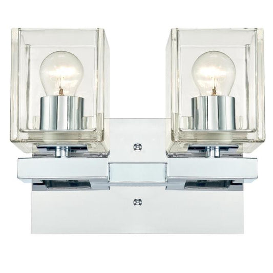 Nyle Two-Light Indoor Wall Fixture: Chrome Finish