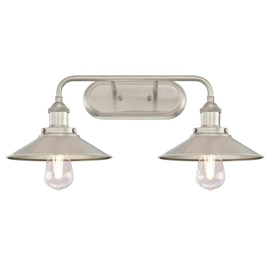 Maggie Two-Light Indoor Wall Fixture: Brushed Nickel Finish