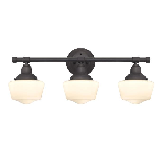 Scholar Three-Light Indoor Wall Fixture: Oil Rubbed Bronze Finish