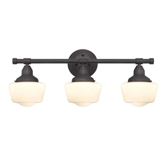 Scholar Three-Light Indoor Wall Fixture: Oil Rubbed Bronze Finish
