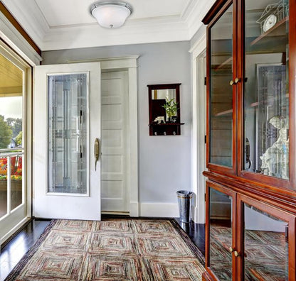 Tolbut Three-Light Indoor Flush Ceiling Fixture: Antique Silver Finish with White Alabaster Glass