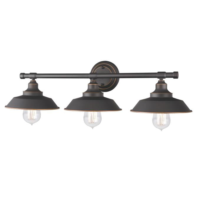 Iron Hill Three-Light Indoor Wall Fixture: Oil Rubbed Bronze Finish