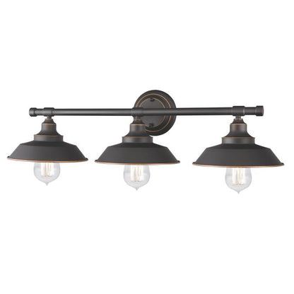 Iron Hill Three-Light Indoor Wall Fixture: Oil Rubbed Bronze Finish