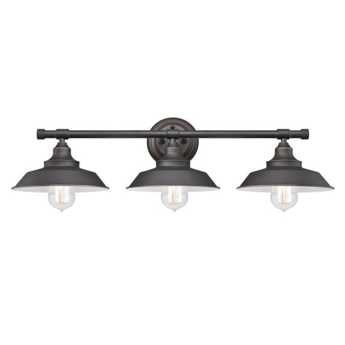 Iron Hill Three-Light Indoor Wall Fixture: Oil Rubbed Bronze Finish