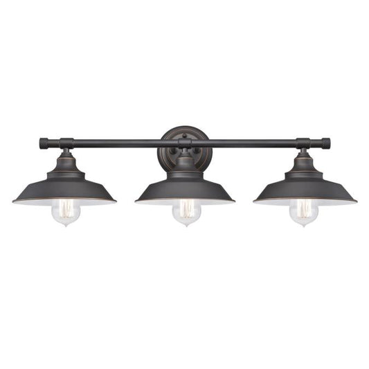 Iron Hill Three-Light Indoor Wall Fixture: Oil Rubbed Bronze Finish