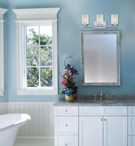 Hansen Three-Light Indoor Wall Fixture: Chrome Finish