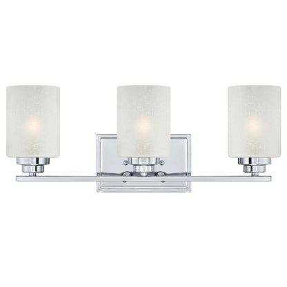 Hansen Three-Light Indoor Wall Fixture: Chrome Finish