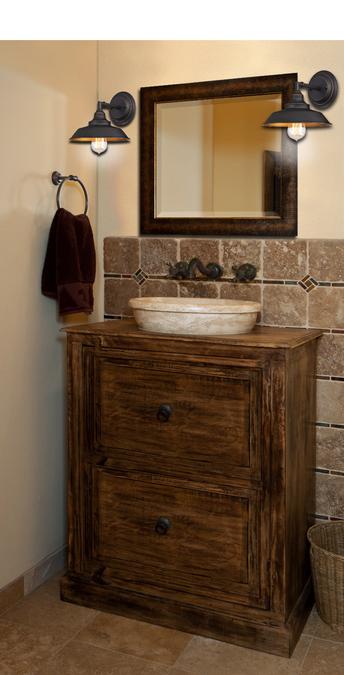 Iron Hill One-Light Indoor Wall Fixture: Oil Rubbed Bronze Finish with Highlights and Metal Shade