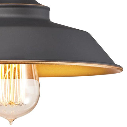 Iron Hill Three-Light Indoor Wall Fixture: Oil Rubbed Bronze Finish with Highlights and Metallic Bronze Interior