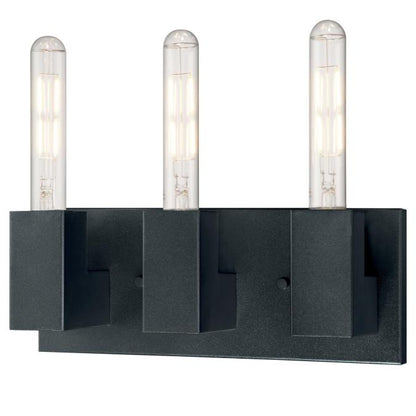 Skybridge Three-Light Dimmable LED Indoor Wall Fixture: Iron Finish