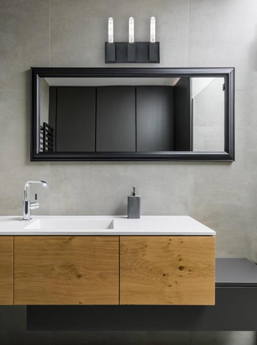 Skybridge Three-Light Dimmable LED Indoor Wall Fixture: Iron Finish