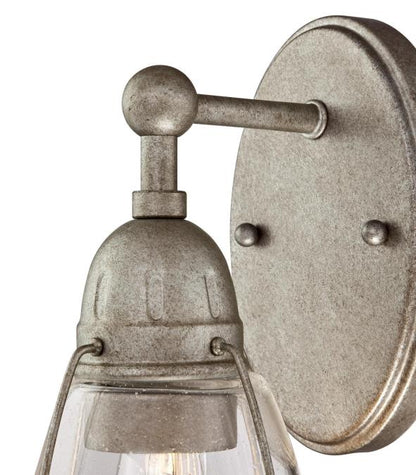 North Shore One-Light Indoor Wall Fixture: Weathered Steel Finish