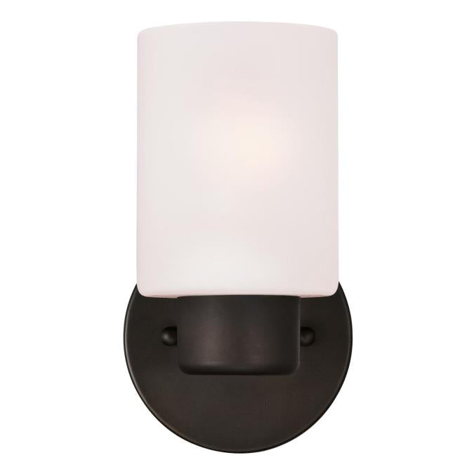 Sylvestre One-Light Indoor Wall Fixture: Oil Rubbed Bronze Finish with Frosted Glass