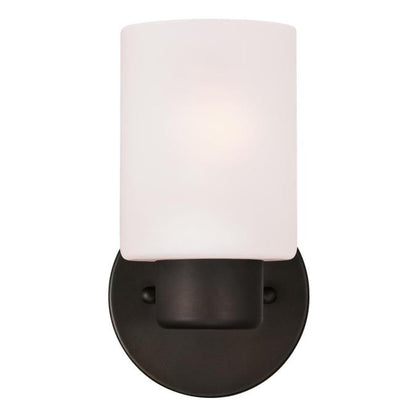Sylvestre One-Light Indoor Wall Fixture: Oil Rubbed Bronze Finish with Frosted Glass