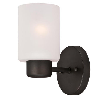 Sylvestre One-Light Indoor Wall Fixture: Oil Rubbed Bronze Finish with Frosted Glass