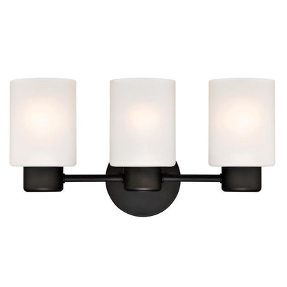 Sylvestre Three-Light Indoor Wall Fixture: Oil Rubbed Bronze Finish with Frosted Glass