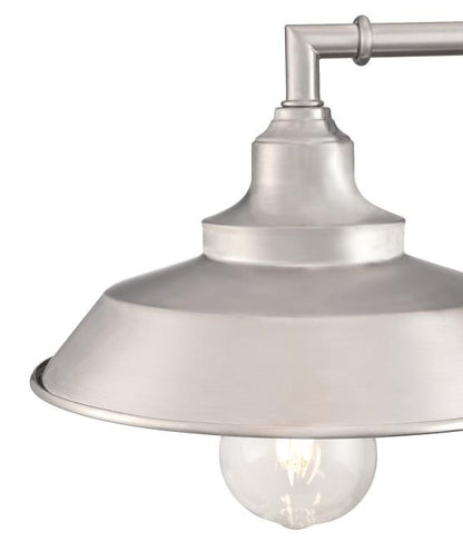 Iron Hill One-Light Indoor Wall Fixture: Brushed Nickel Finish with Metal Shade