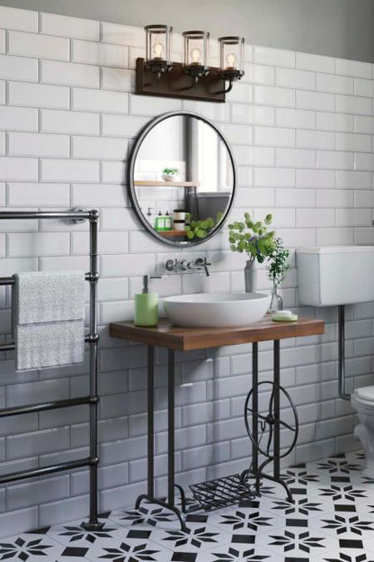 Colville Three-Light Indoor Wall Fixture: Oil Rubbed Bronze Finish with Clear Seeded Glass