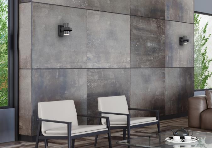 Exton One-Light Indoor Wall Fixture: Distressed Aluminum Finish with Gun Metal Shade