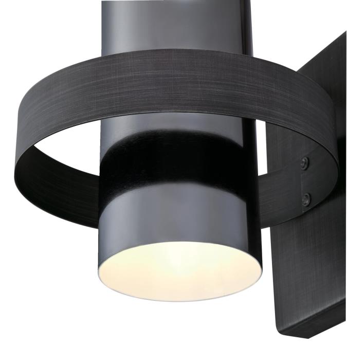 Exton One-Light Indoor Wall Fixture: Distressed Aluminum Finish with Gun Metal Shade