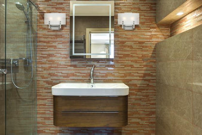 Enzo James Two-Light Indoor Wall Fixture: Brushed Nickel Finish with Frosted Glass