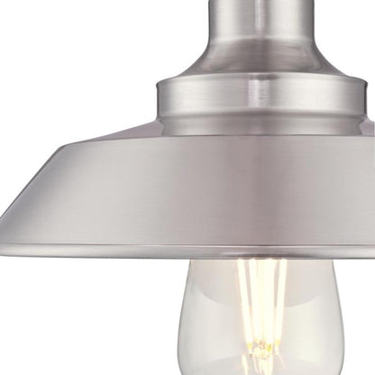 Iron Hill 9-Inch, One-Light Indoor Semi-Flush Mount Ceiling Fixture: Brushed Nickel Finish