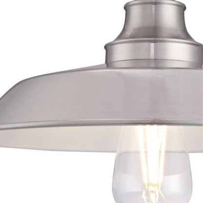 Iron Hill 12-Inch, One-Light Indoor Semi-Flush Mount Ceiling Fixture: Brushed Nickel Finish