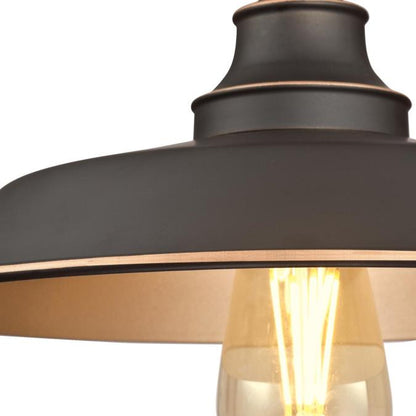 Iron Hill 12-Inch, One-Light Indoor Semi-Flush Mount Ceiling Fixture: Oil Rubbed Bronze Finish with Highlights