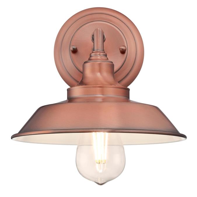 Iron Hill One-Light Indoor Wall Fixture: Washed Copper Finish
