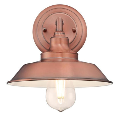 Iron Hill One-Light Indoor Wall Fixture: Washed Copper Finish