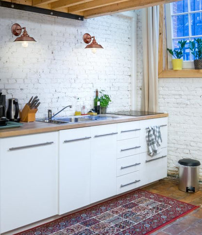 Iron Hill One-Light Indoor Wall Fixture: Washed Copper Finish