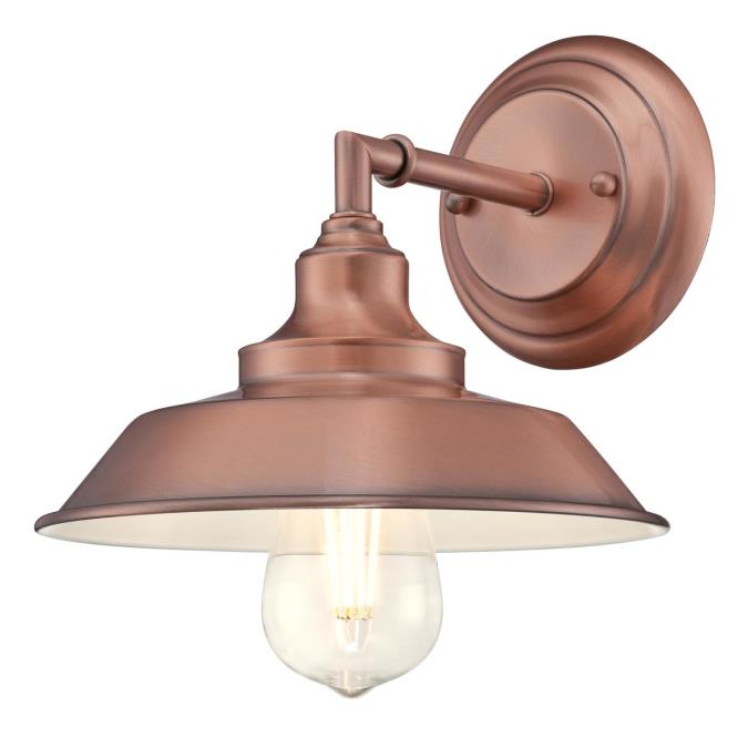 Iron Hill One-Light Indoor Wall Fixture: Washed Copper Finish