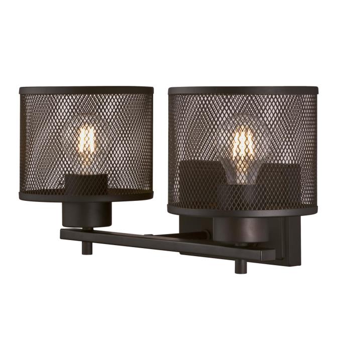 Morrison Two-Light Indoor Wall Fixture: Oil Rubbed Bronze Finish with Mesh Shades