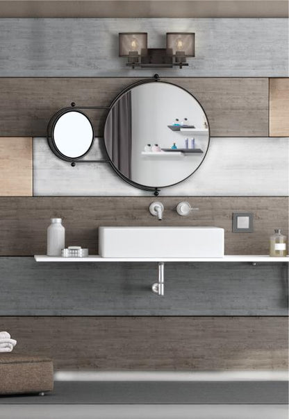 Morrison Two-Light Indoor Wall Fixture: Oil Rubbed Bronze Finish with Mesh Shades