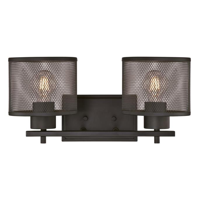 Morrison Two-Light Indoor Wall Fixture: Oil Rubbed Bronze Finish with Mesh Shades