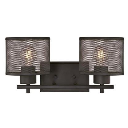 Morrison Two-Light Indoor Wall Fixture: Oil Rubbed Bronze Finish with Mesh Shades