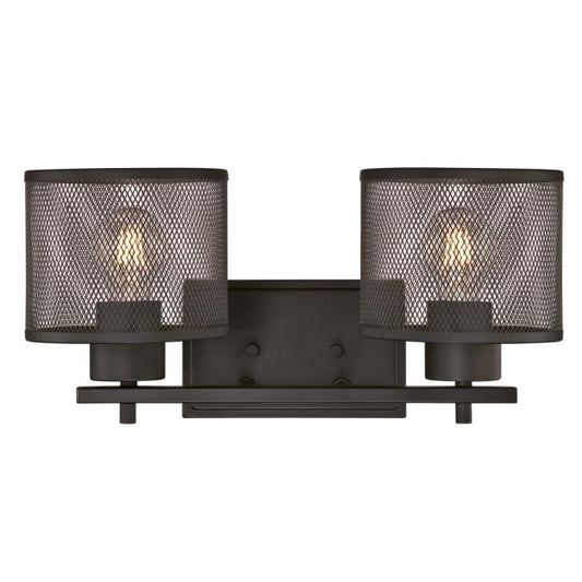 Morrison Two-Light Indoor Wall Fixture: Oil Rubbed Bronze Finish with Mesh Shades