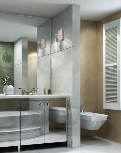 Cava One-Light, 9-Watt LED Indoor Wall Fixture: Brushed Nickel Finish with Bubble Glass