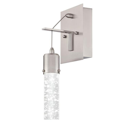 Cava One-Light, 9-Watt LED Indoor Wall Fixture: Brushed Nickel Finish with Bubble Glass