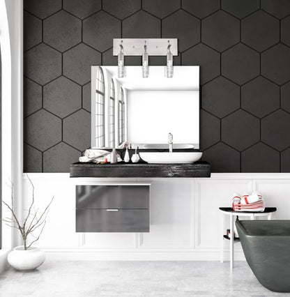 Cava Three-Light, 22-Watt LED Indoor Wall Fixture: Brushed Nickel Finish with Bubble Glass