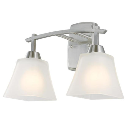 Midori Two-Light Indoor Wall Fixture: Brushed Nickel Finish with Frosted Glass