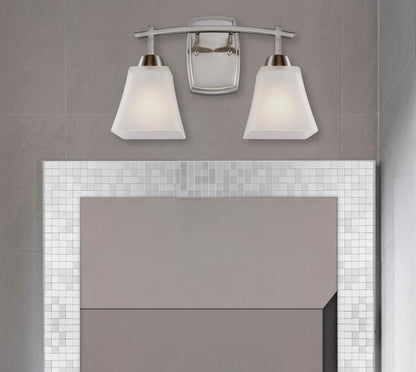 Midori Two-Light Indoor Wall Fixture: Brushed Nickel Finish with Frosted Glass