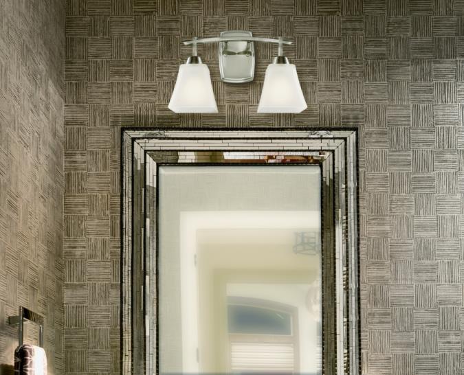 Midori Two-Light Indoor Wall Fixture: Brushed Nickel Finish with Frosted Glass