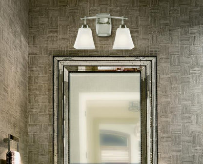 Midori Two-Light Indoor Wall Fixture: Brushed Nickel Finish with Frosted Glass