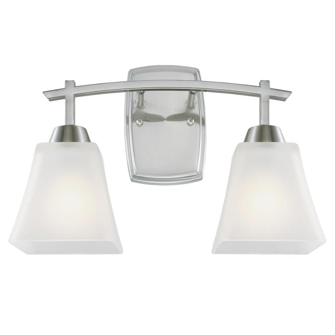 Midori Two-Light Indoor Wall Fixture: Brushed Nickel Finish with Frosted Glass