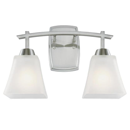 Midori Two-Light Indoor Wall Fixture: Brushed Nickel Finish with Frosted Glass
