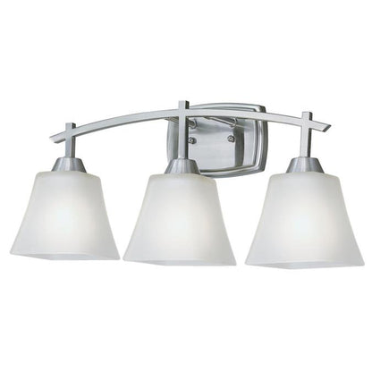 Midori Three-Light Indoor Wall Fixture: Brushed Nickel Finish with Frosted Glass