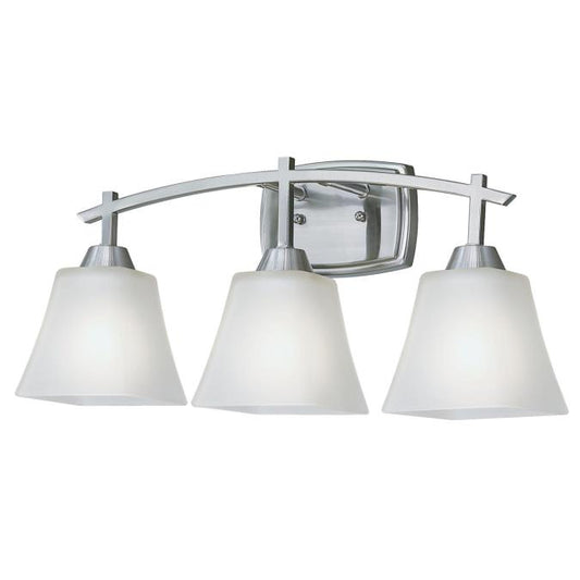 Midori Three-Light Indoor Wall Fixture: Brushed Nickel Finish with Frosted Glass