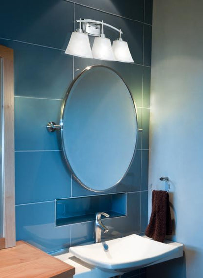 Midori Three-Light Indoor Wall Fixture: Brushed Nickel Finish with Frosted Glass